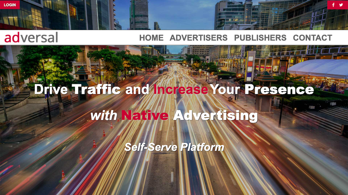 Screenshot of Adversal ad network