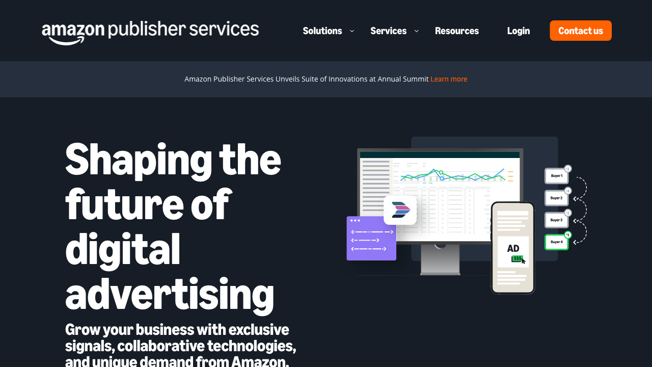 Screenshot of Amazon Publisher Services ad network