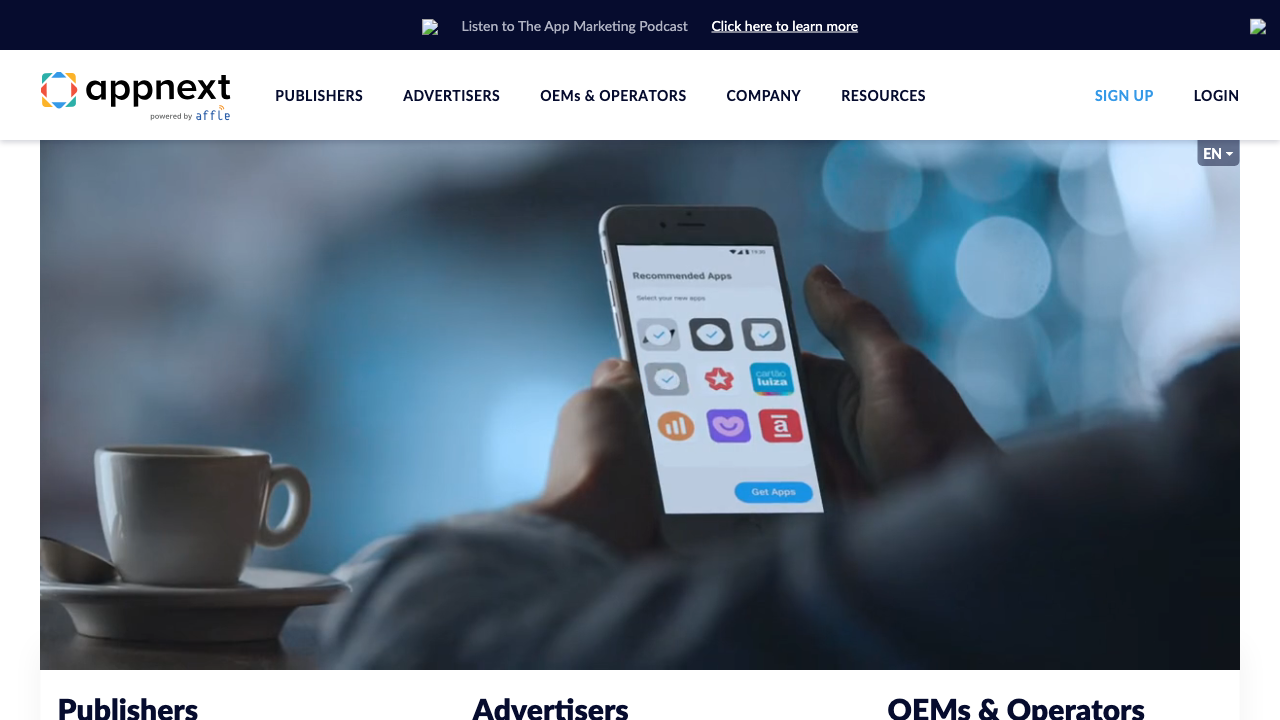 Screenshot of Appnext ad network