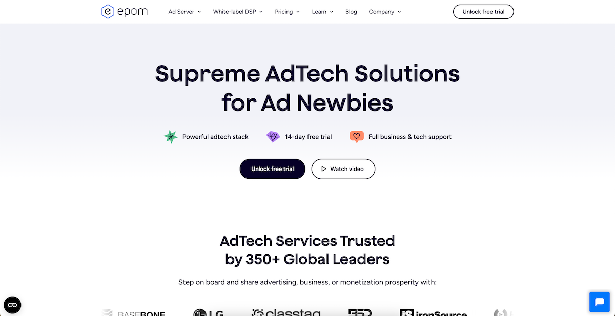 Screenshot of Epom ad network