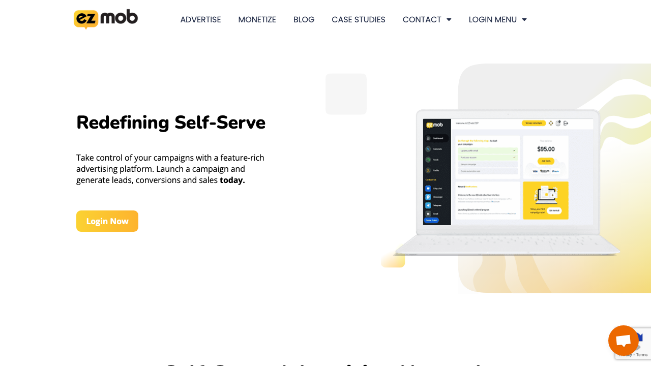 Screenshot of EZmob ad network