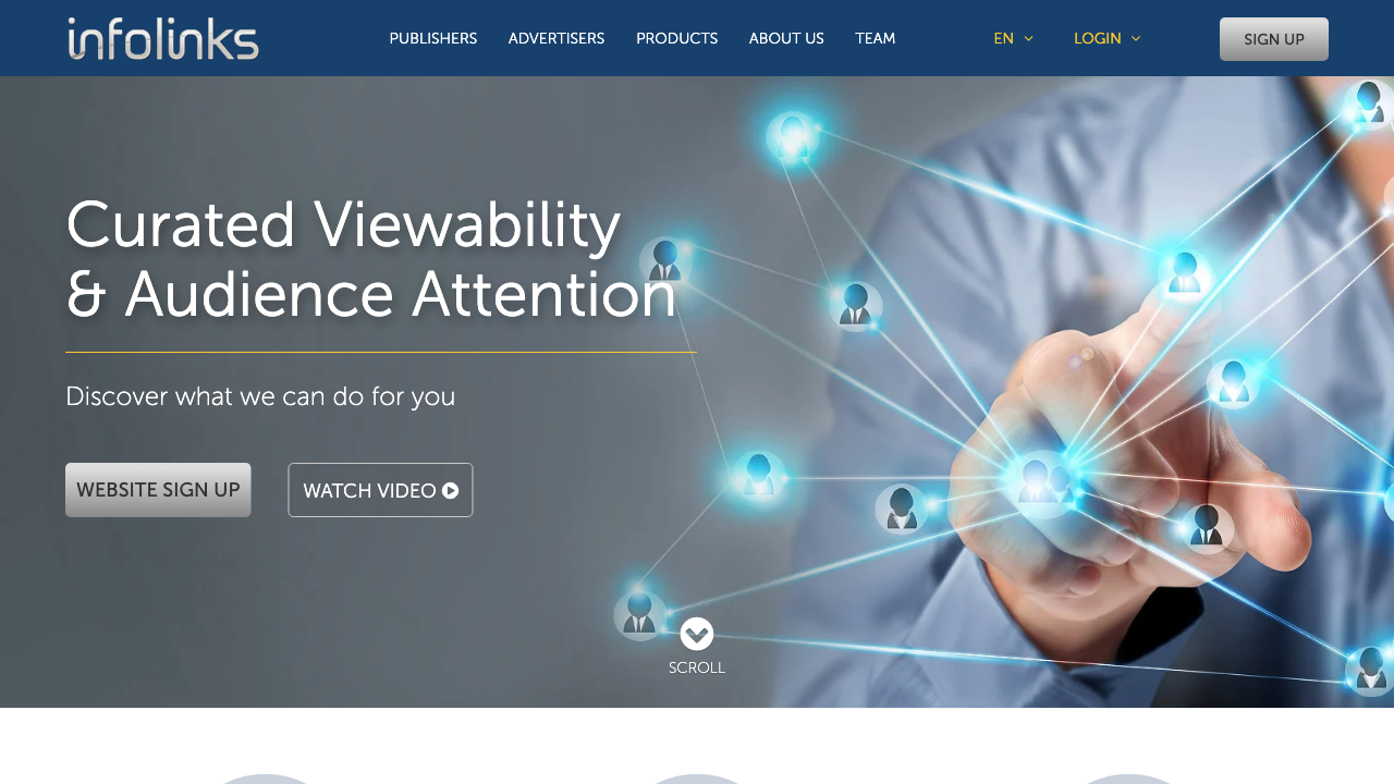 Screenshot of Infolinks ad network