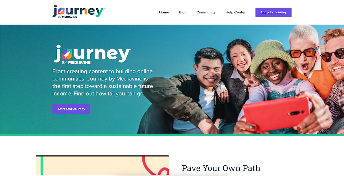 Screenshot of Journey by Mediavine ad network