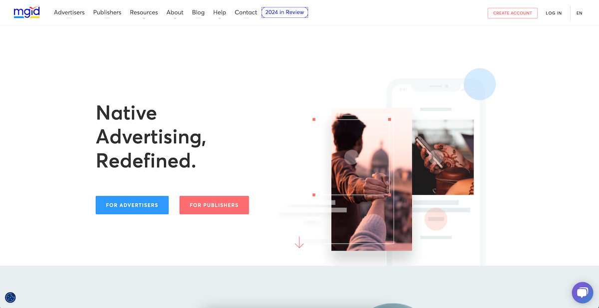 Screenshot of MGID ad network
