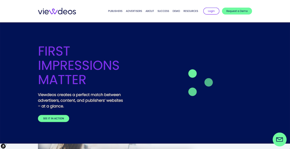 Screenshot of Viewdeos ad network